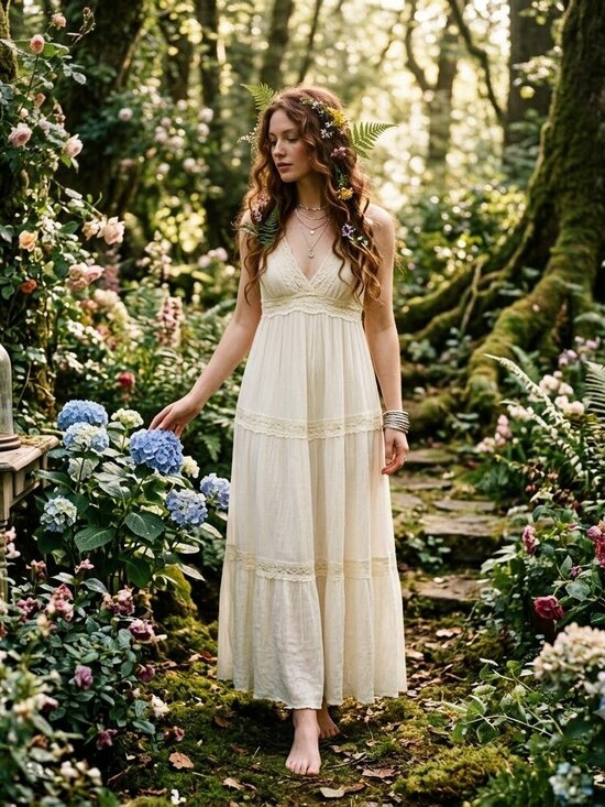 Vici Dresses & Skirts - Bohemian Cream Lace Maxi Dress